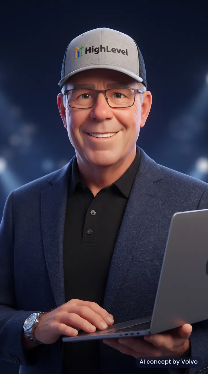 3D cartoon avatar concept of Michael Reimer, labelled AI concept by Volvo